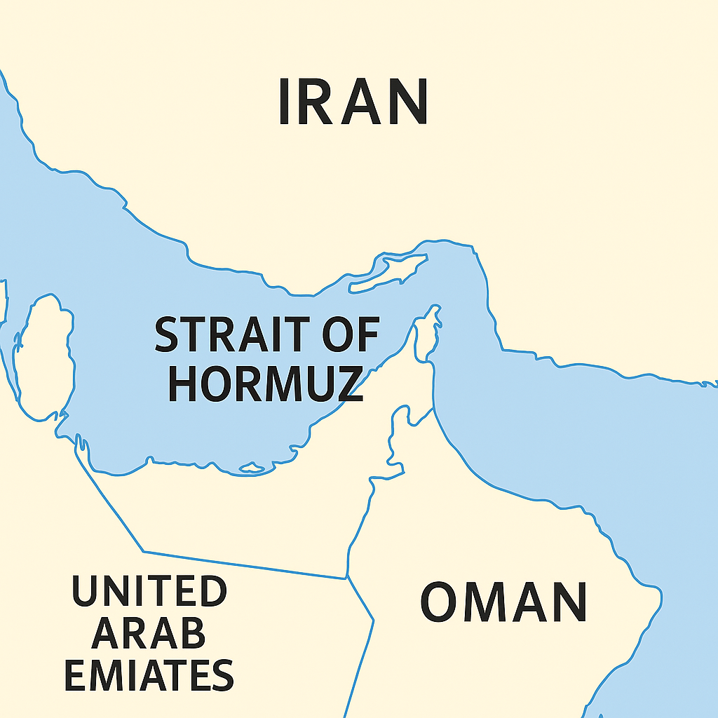 Map showing oil flow through Strait of Hormuz